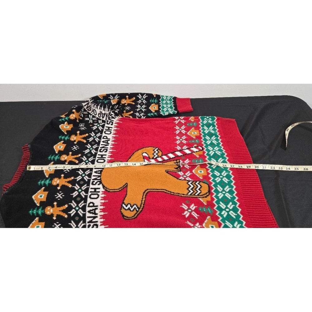 Ugly Christmas Sweater Oh Snap Gingerbread Man Size XL - Picture 4 of 11